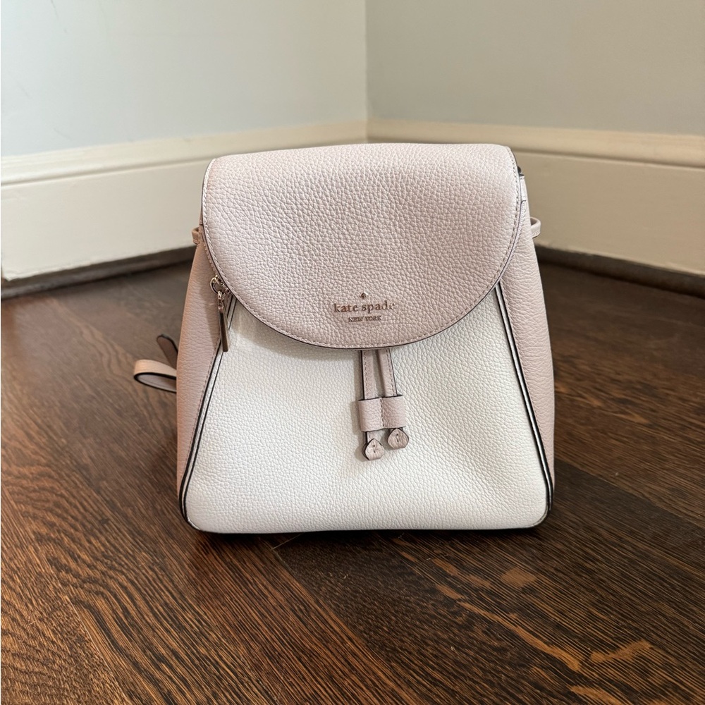 Kate Spade Cream and White Backpack with Gold Hardware